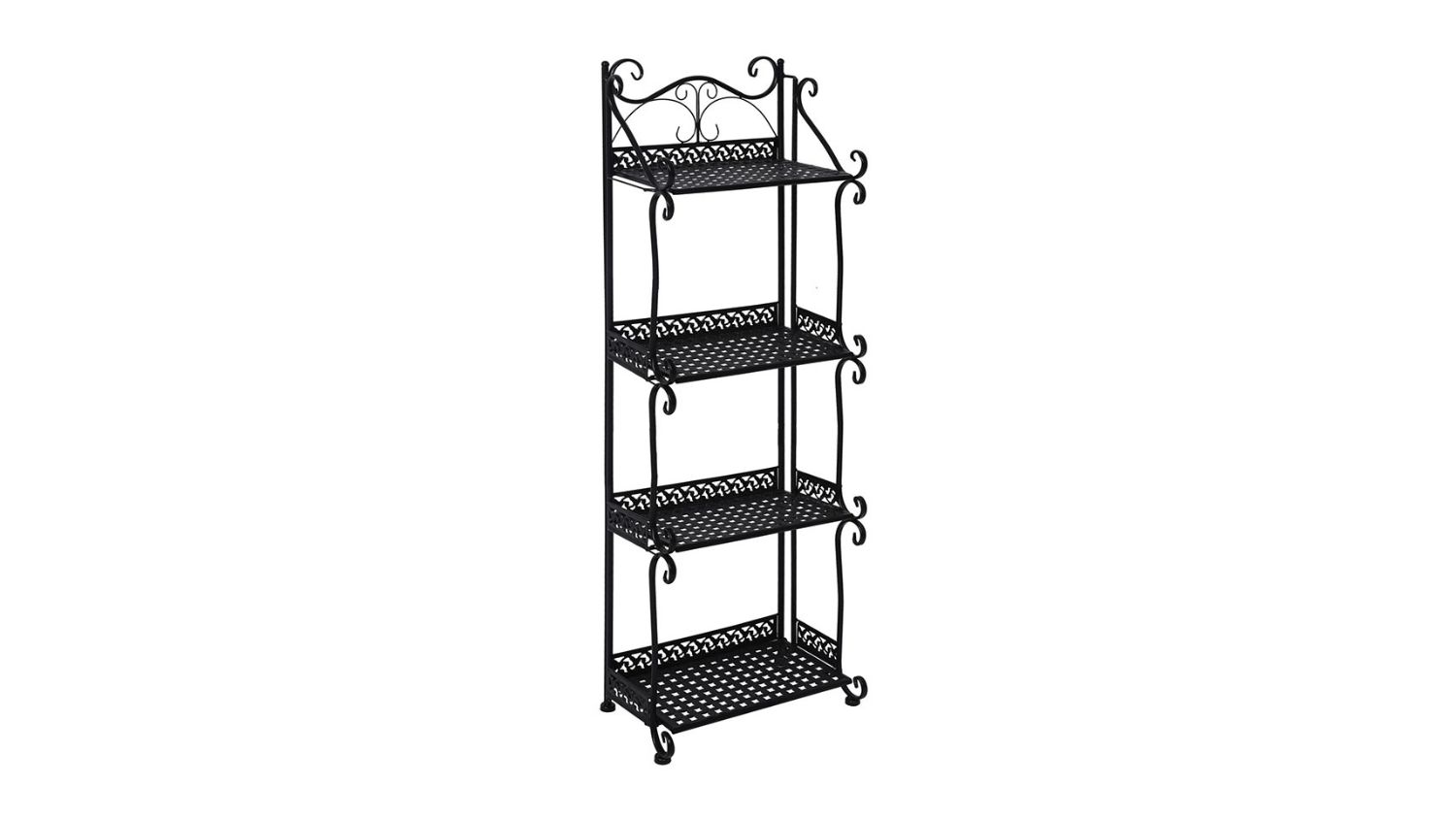 Pretty and Practical 4 Tier Metal Plant Shelf - Black