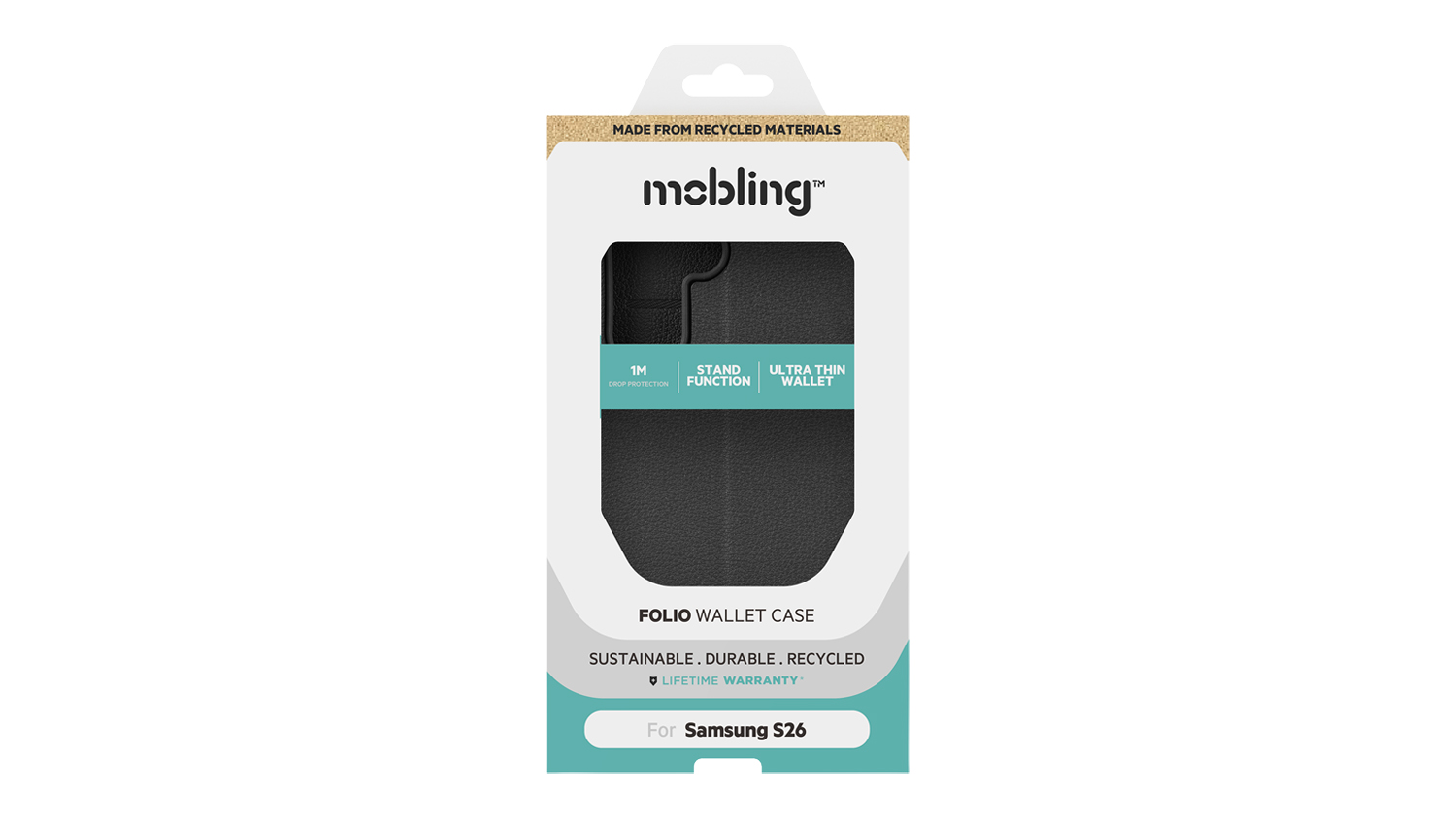 Mobling Folio Wallet Case for Samsung Galaxy S26 - Black