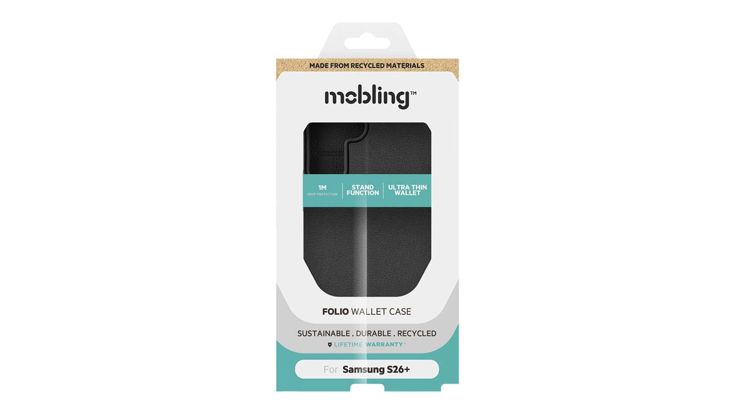 Mobling Folio Wallet Case for Samsung Galaxy S26+ - Black