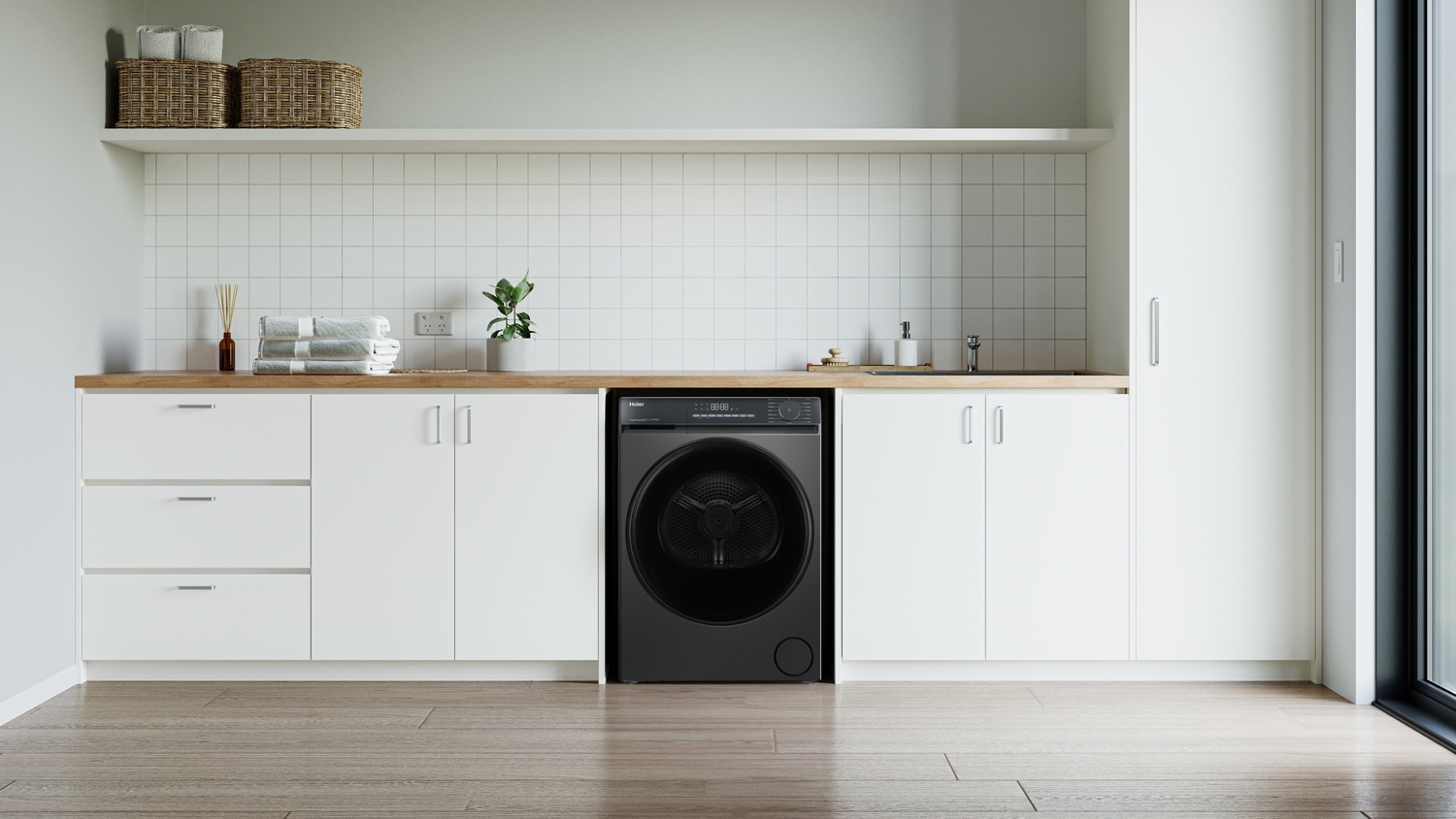 Haier 300 Series 8kg Heat Pump Dryer - Black (HDHPS80KB1)