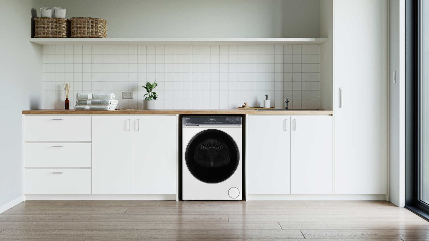 Haier 300 Series 8kg Heat Pump Dryer - White (HDHPS80KW1)