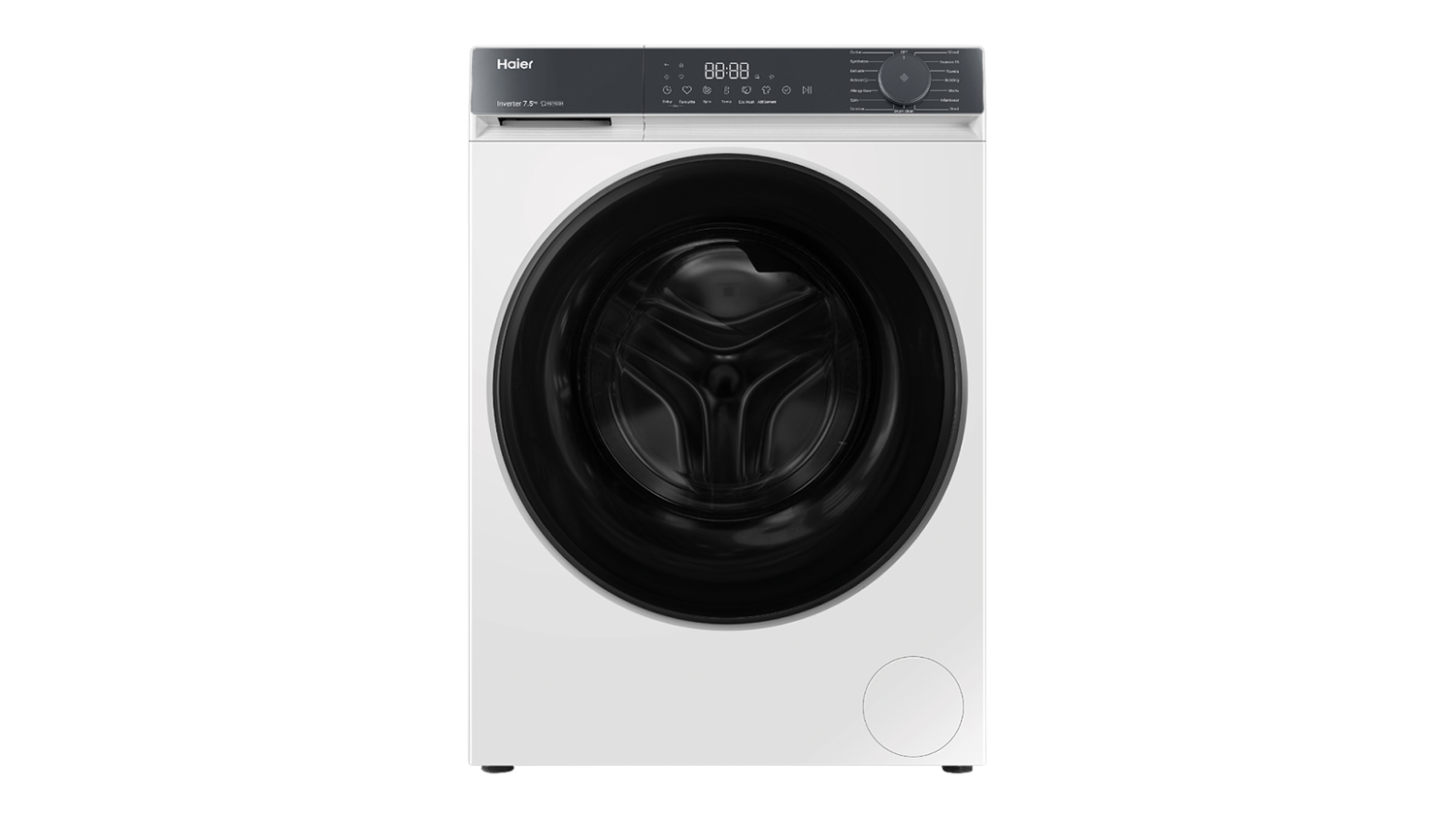 Haier 300 Series 7.5kg Front Loader Washing Machine in a sleek white colour