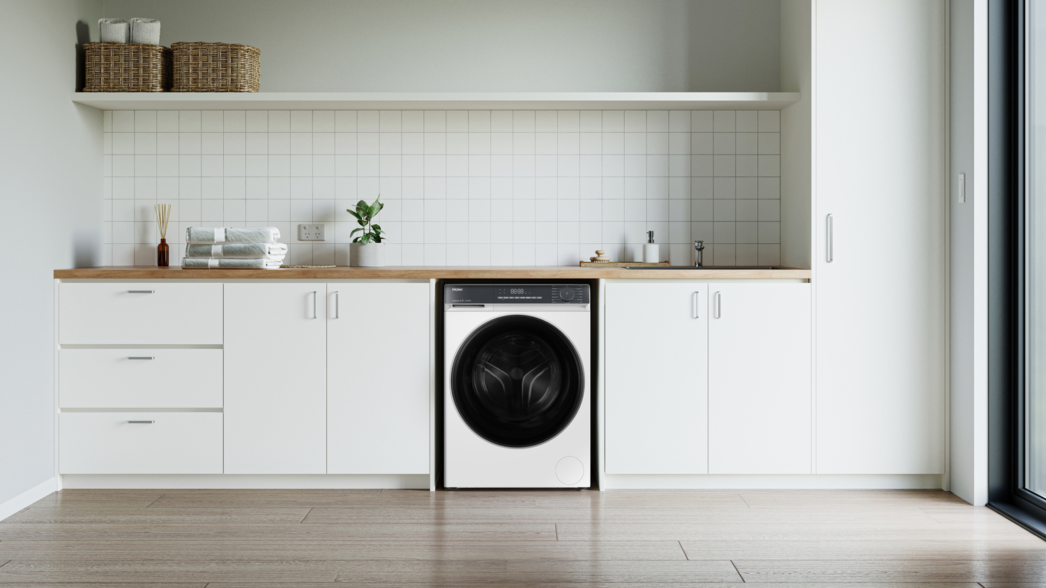 Haier 300 Series 8.5kg Front Loader Washing Machine - White (HWF85KW1)