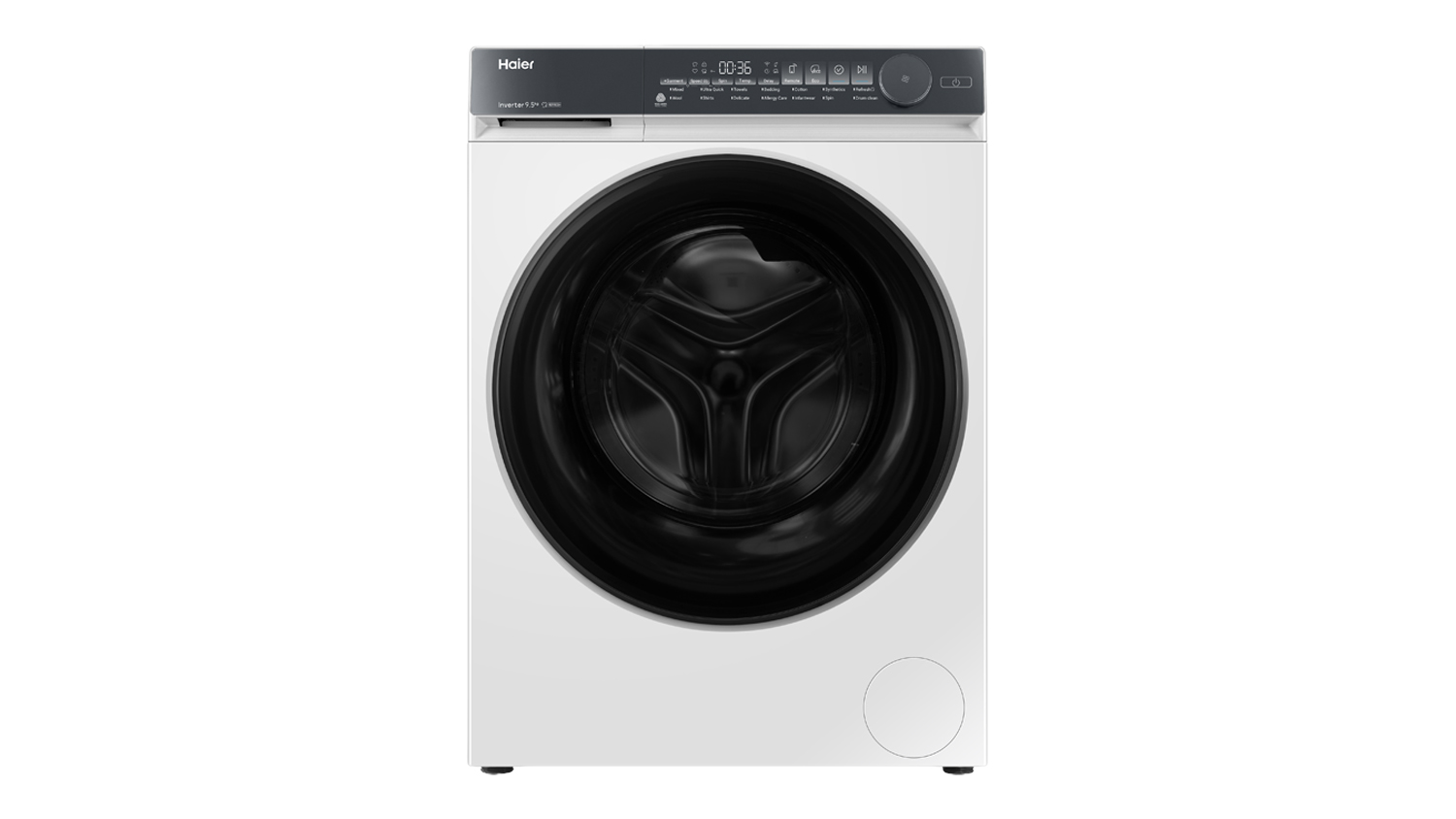 Haier 500 Series 9.5kg Front Loader Smart Washing Machine in a sleek white colour
