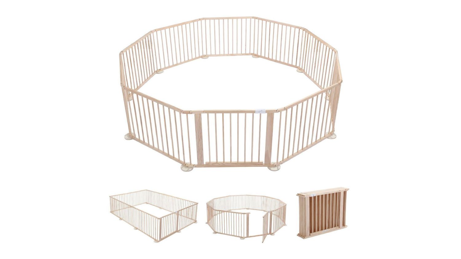 A front view of the 8-panel Kidbot playpen