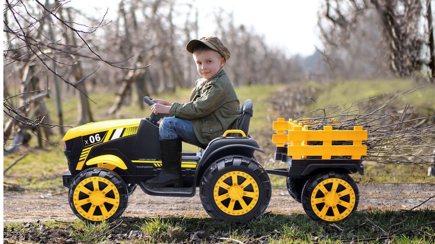 Kidbot 12V Ride-On Tractor - Yellow