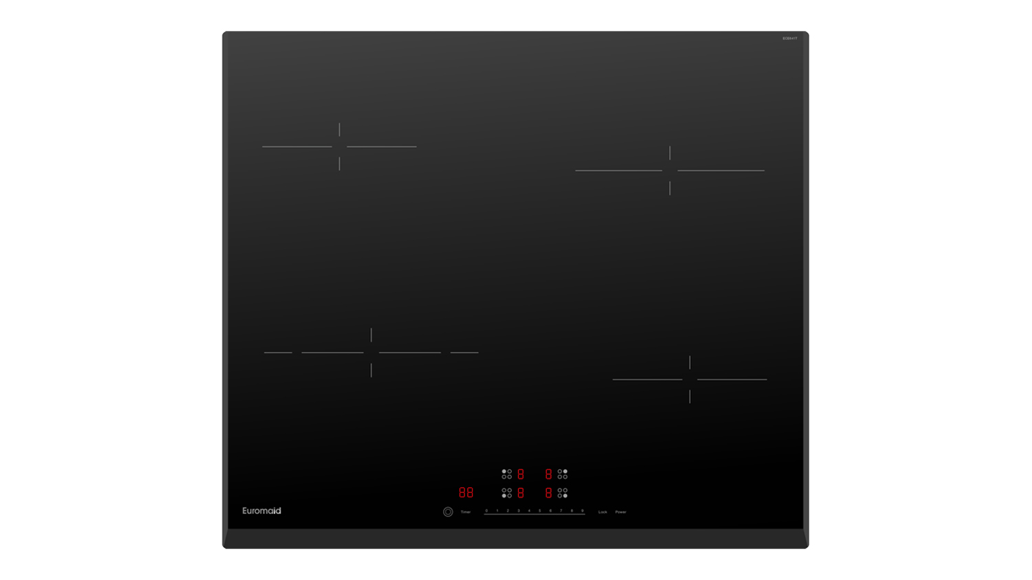 Euromaid 60cm 4 Zone Ceramic Cooktop in a stylish black colour