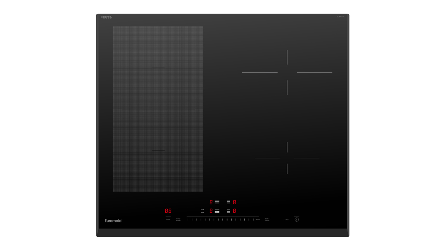 Euromaid 60cm 4 Zone Induction Cooktop in a stylish black colour
