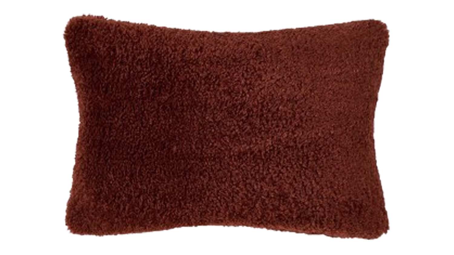 Rectangular Shetland Cushion featuring a cosy, chocolate-brown colour with faux fur texture