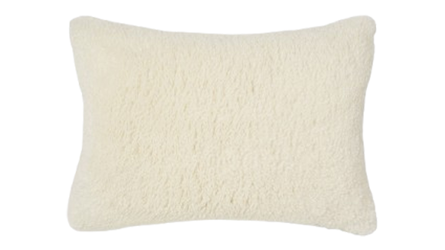 Rectangular Shetland Cushion featuring a cosy, cream colour with faux fur texture