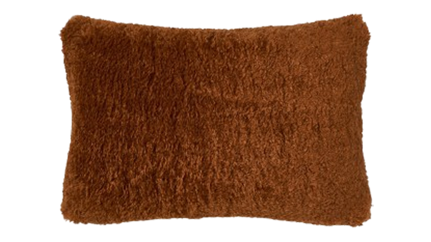 Rectangular Shetland Cushion featuring a cosy, ginger colour with faux fur texture