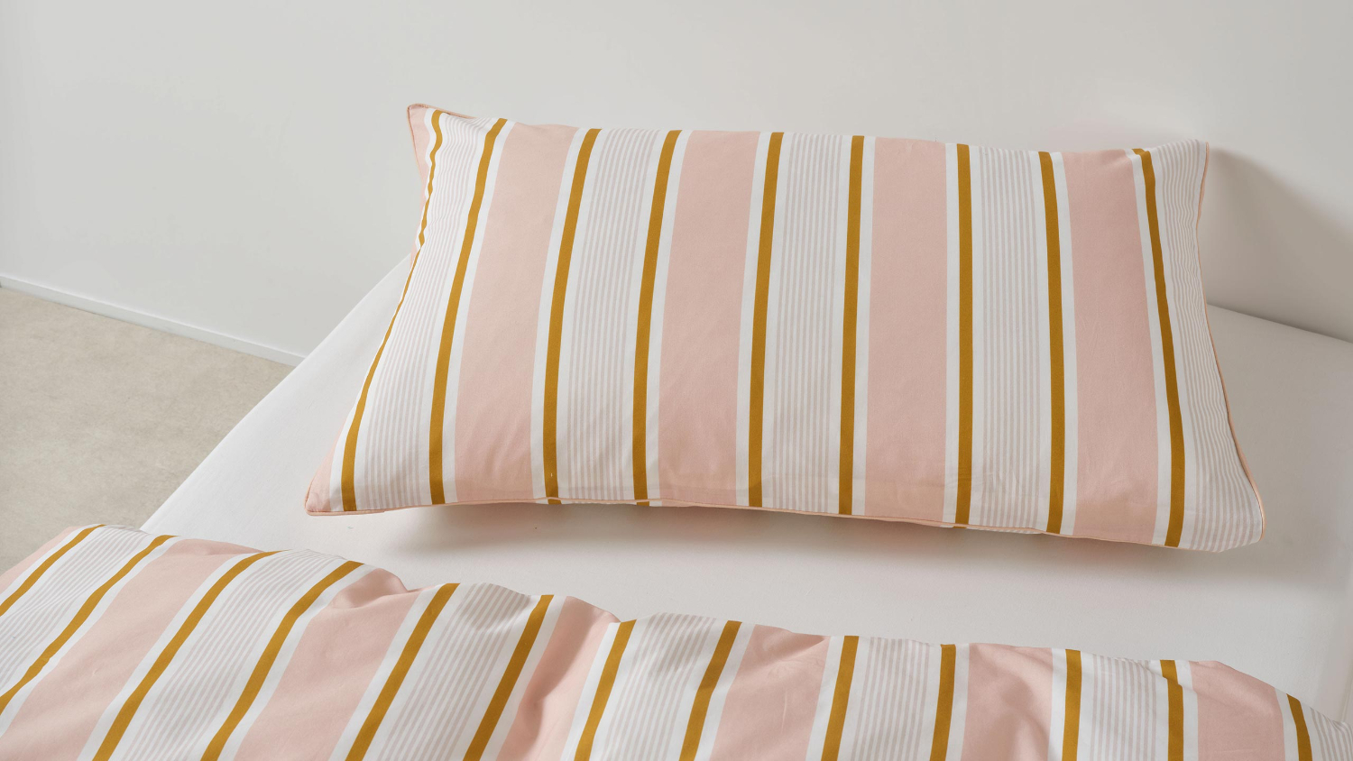 Sailor Stripe Pink Duvet Cover Set by Linen House Kids