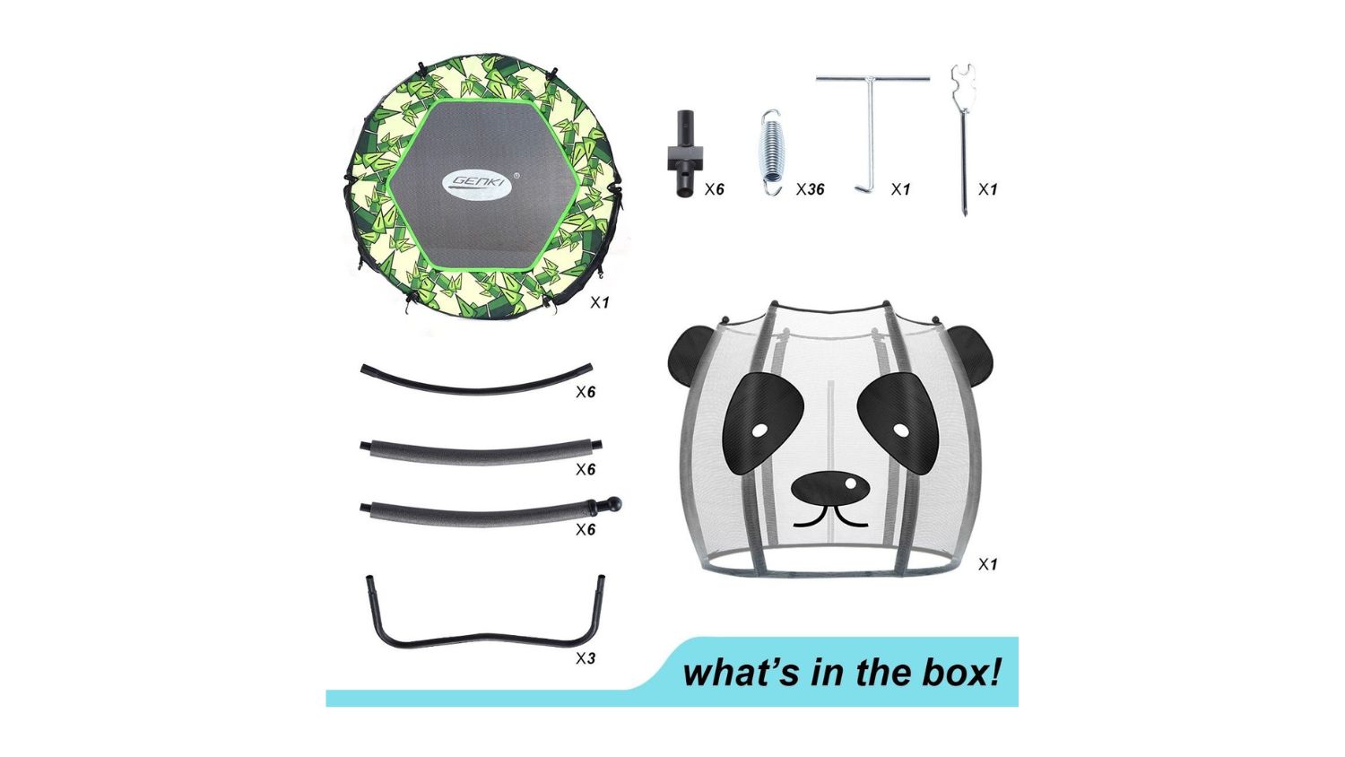 Genki Rebounder Trampoline with Safety Net 1.4m - Panda Jungle