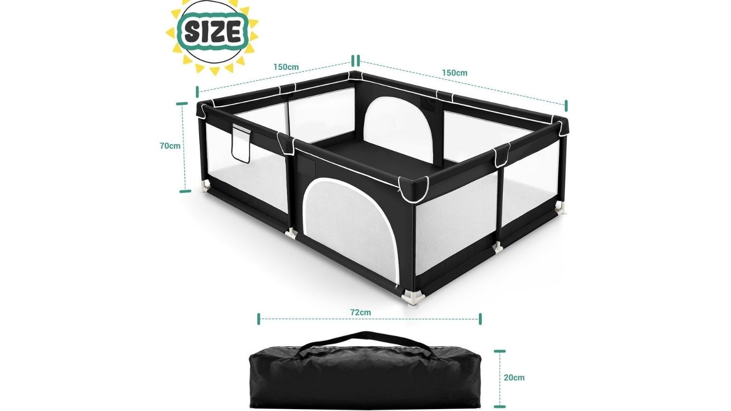 Kidbot Baby Safety Playpen 150 x 150cm