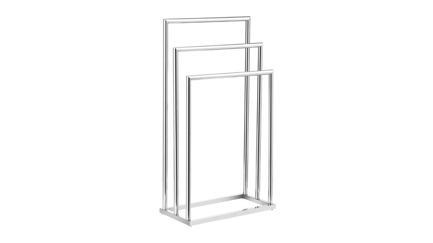 Luxsuite 3 Tier Stainless Towel Rack with a modern rectangular frame