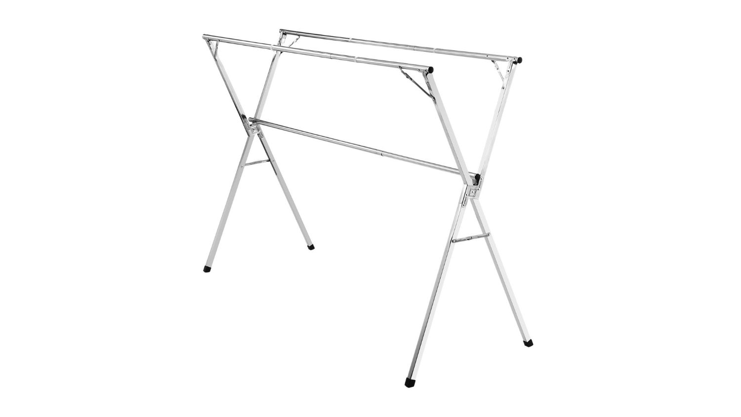 Foldable stainless steel clothes drying rack with cross‑leg design