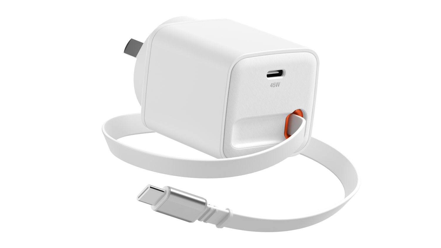 A view of the Cygnett PowerPlus 45W Wall Charger 80cm Retractable USB-C Cable