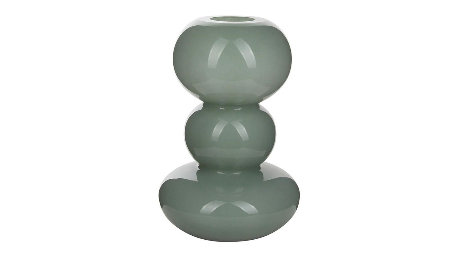 A Pebble Dusty Sage Glass Vase in a 30cm size