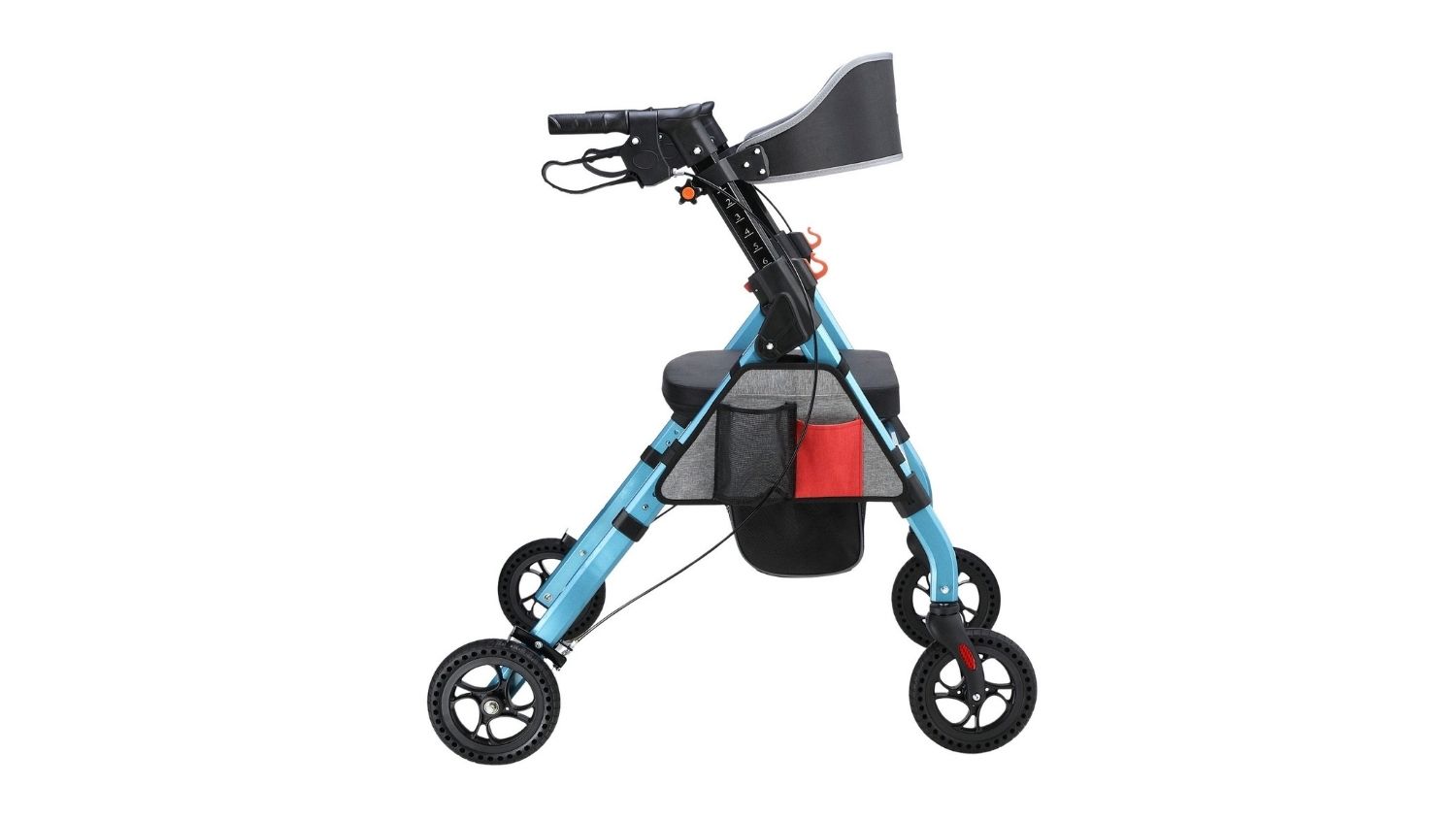 Auswheel Four Wheel Rollator Mobility Aid - Light Blue