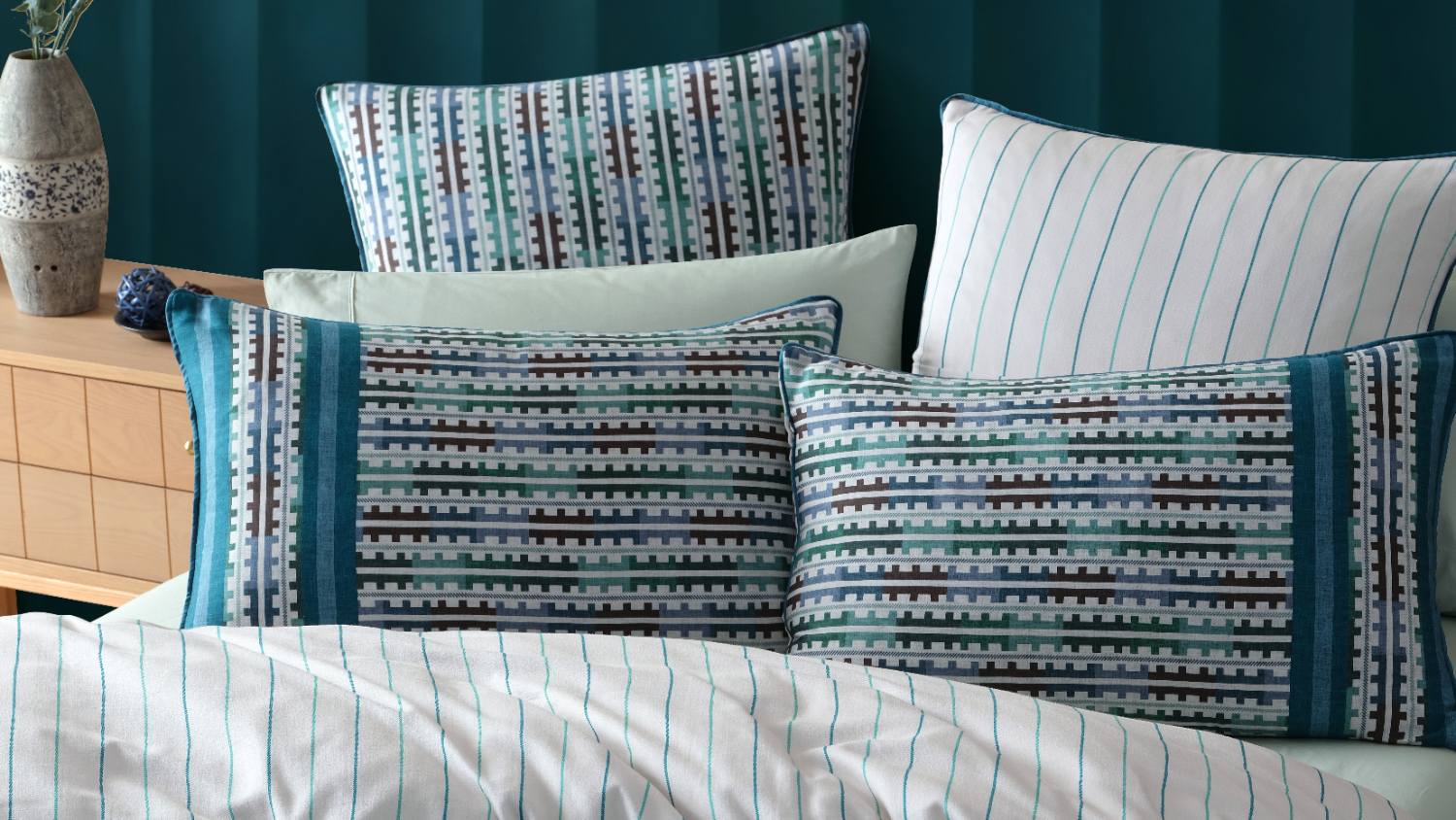 Griffin Teal Duvet Cover Set by Logan & Mason