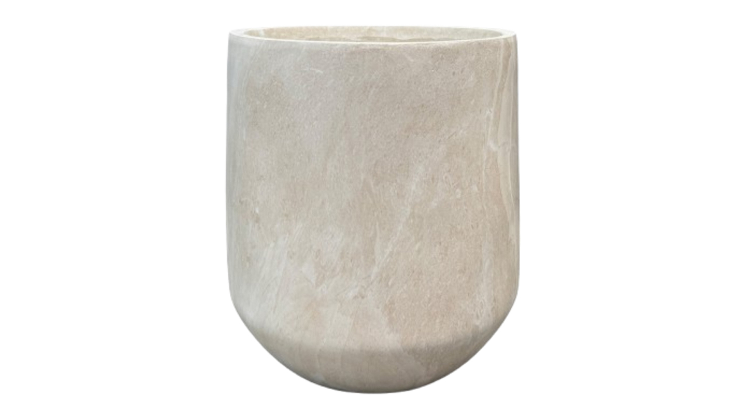 A Bower Beige Marble MGO Planter in a large size