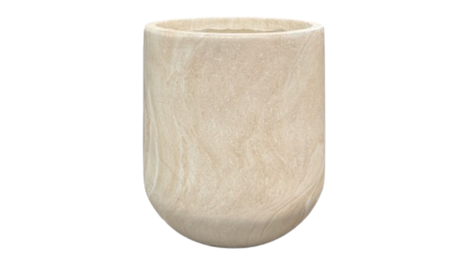 A Bower Beige Marble MGO Planter in a medium size