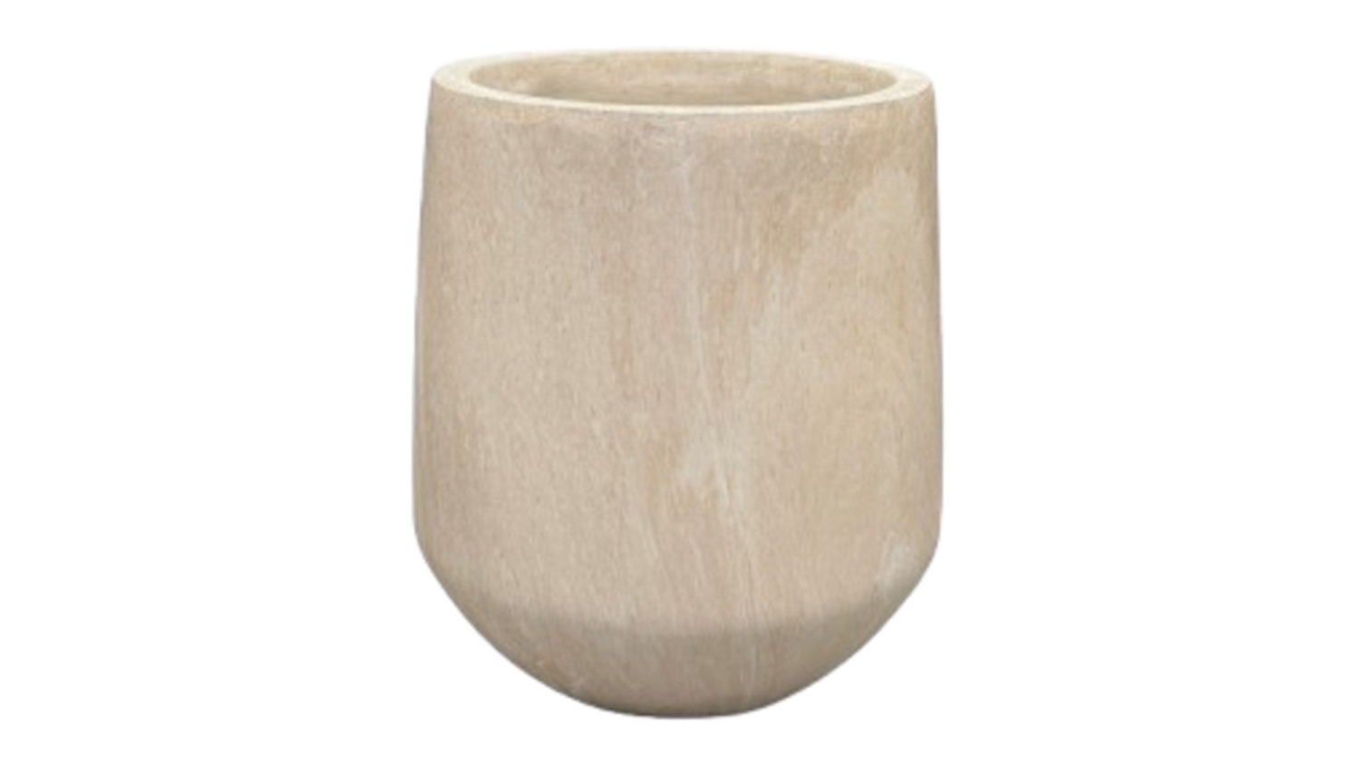 A Bower Beige Marble MGO Planter in a small size