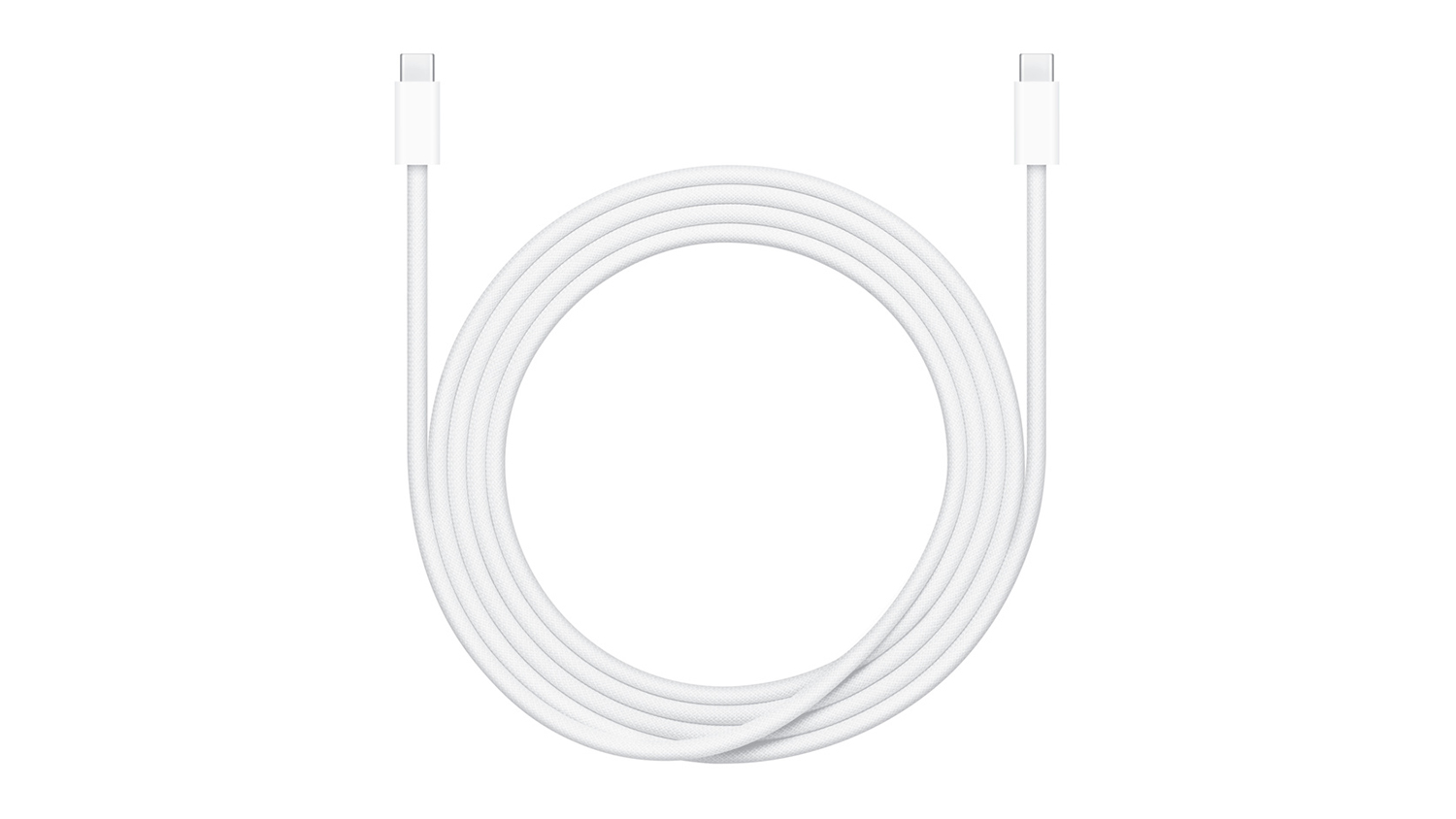 A white Apple USB-C to USB-C 240W Charging Cable in a 2m size
