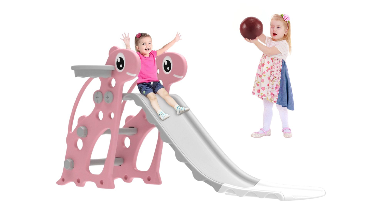 Kidbot 3-in-1 Children's Outdoor Slide Set - Pink