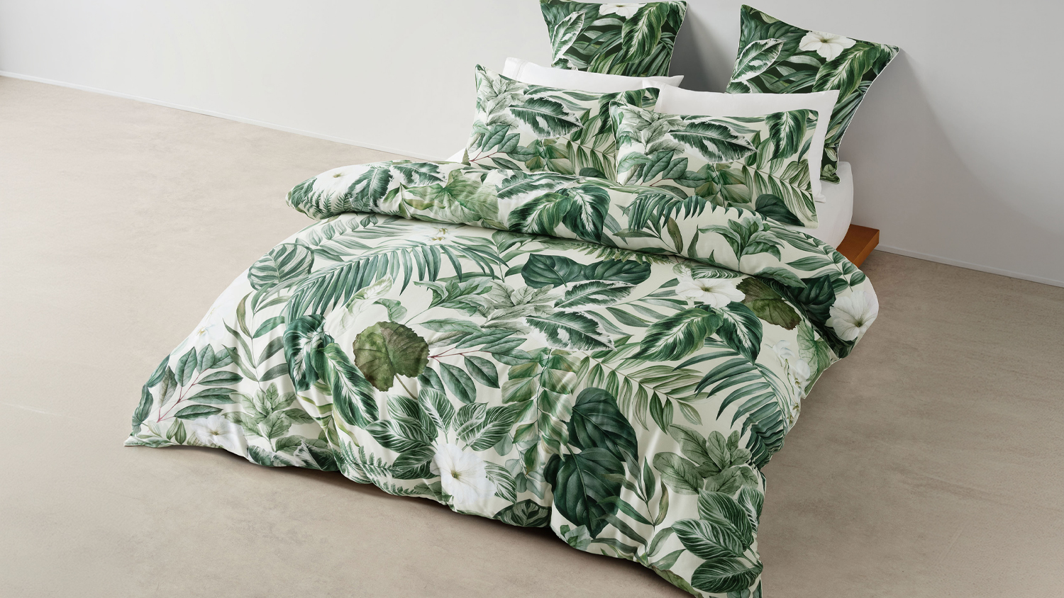 An Evergreen Sage Duvet Cover Set by Linen House