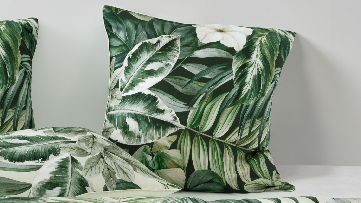Evergreen Sage European Pillowcase by Linen House