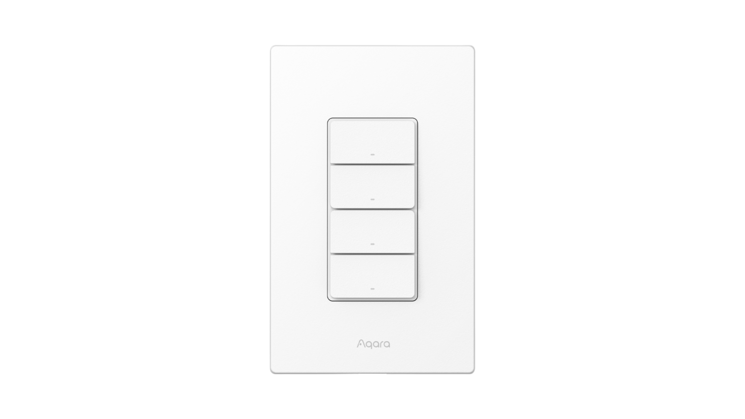 A front-angled view of the Aqara H2 Horizontal Smart Light Switch with 4 Buttons