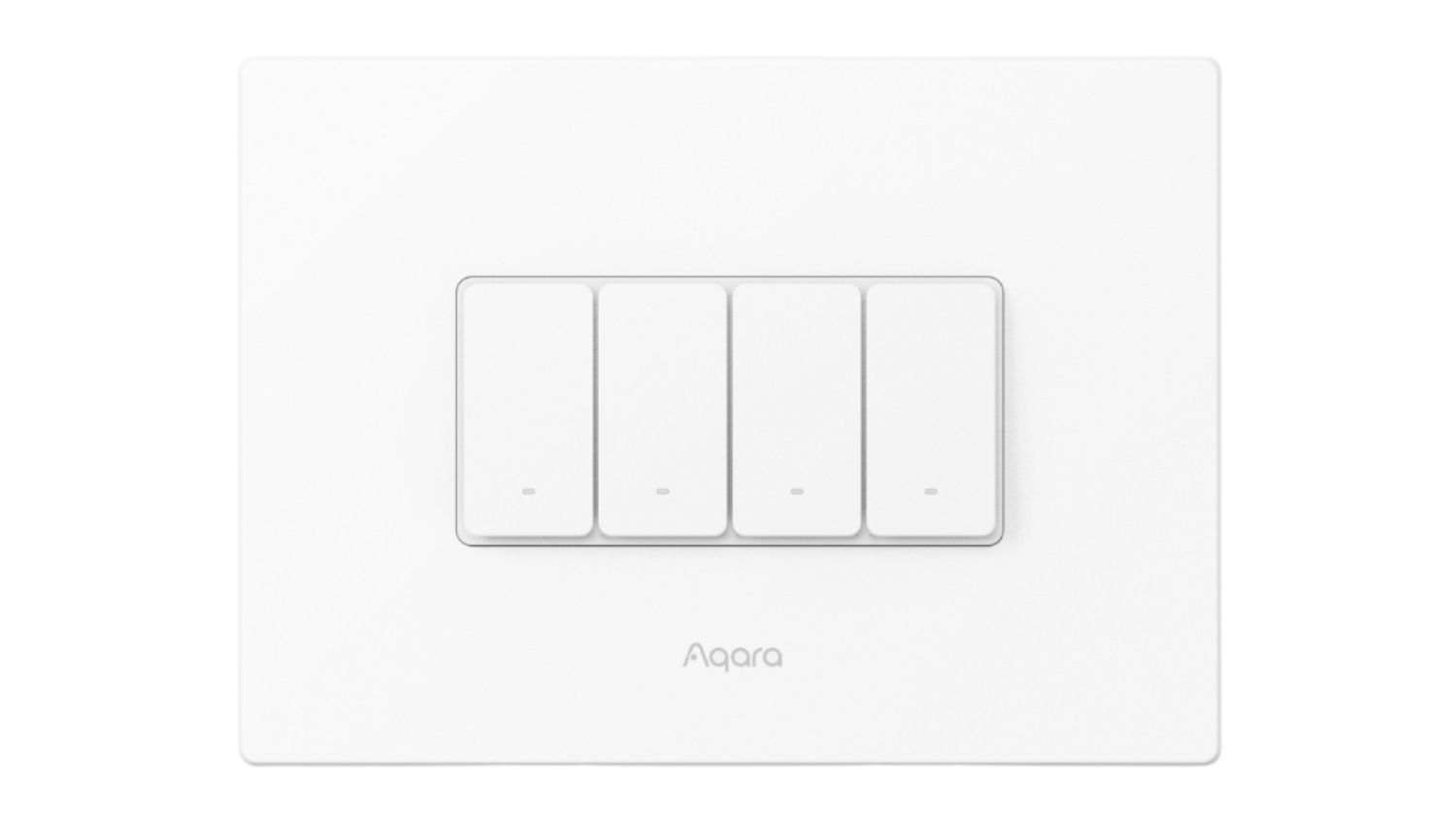 A front-angled view of the Aqara H2 Horizontal Smart Light Switch with 4 Buttons