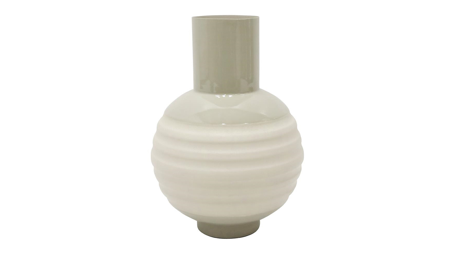 A view of the Rhodes Taupe Gloss Metal Vase