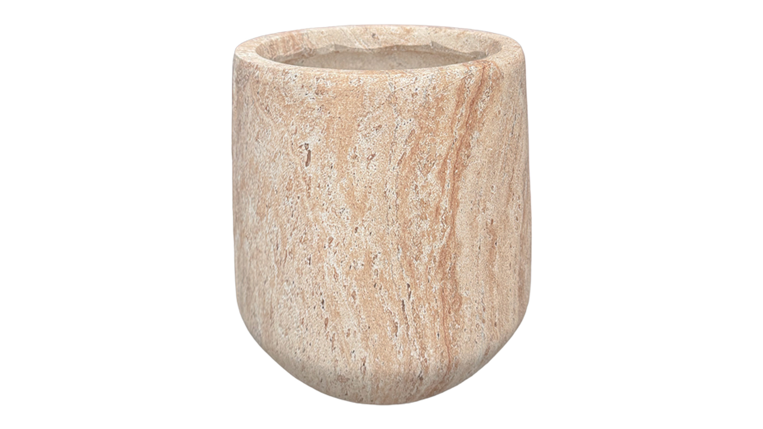 A view of the Bower Travertine MGO Planter in small