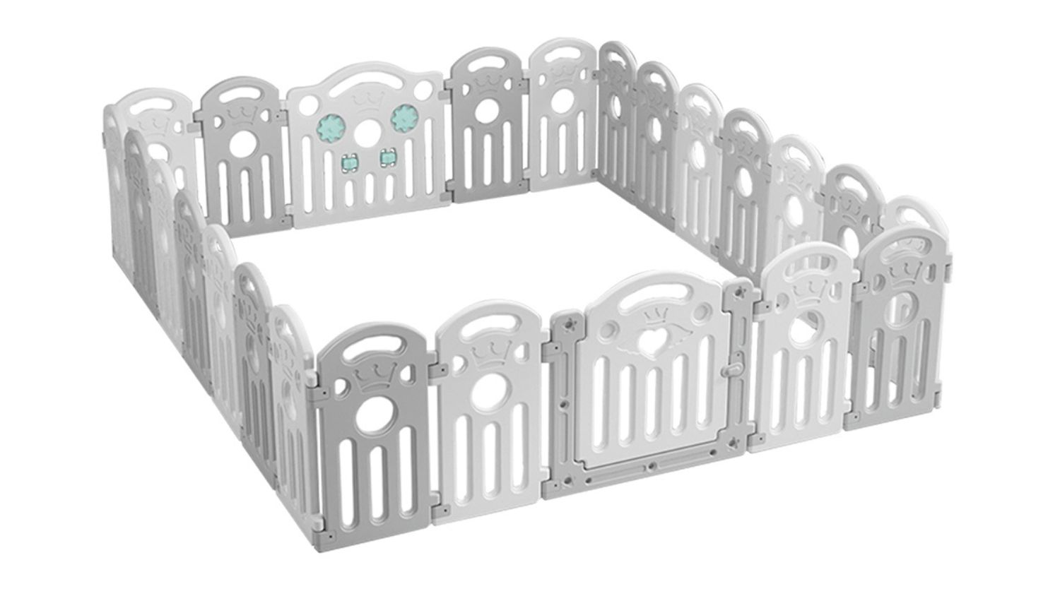 Bopeep Plastic Baby Safety Playpen 24pcs. - Winter Tones