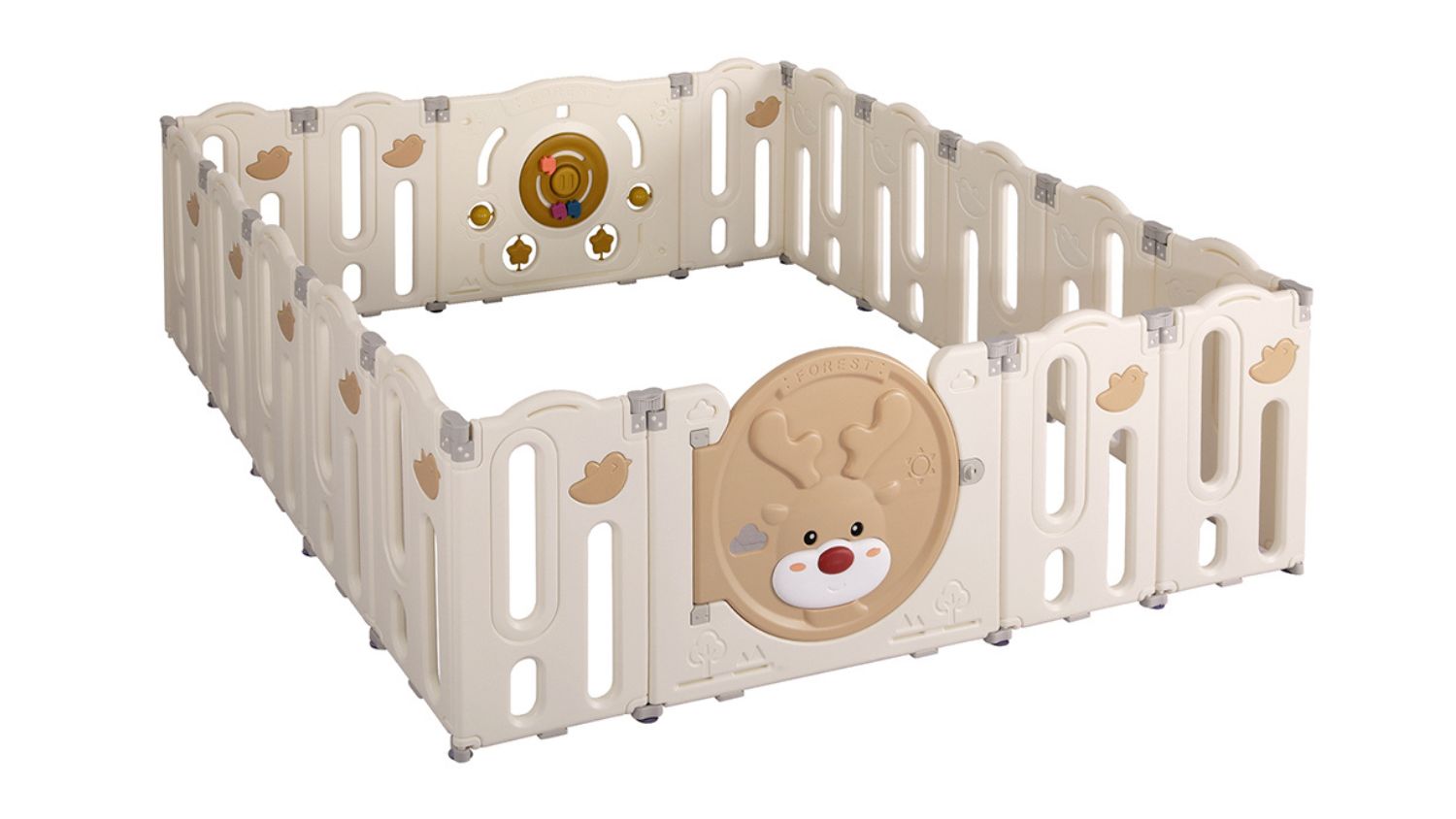 Bopeep Plastic Baby Safety Playpen 18pcs. - Autumn Tones