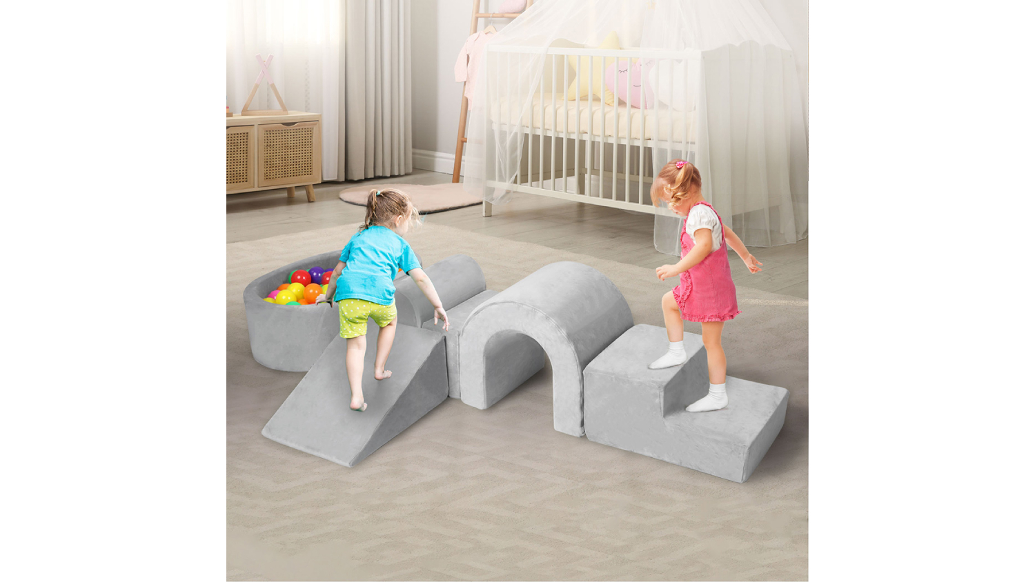 Bopeep Soft Foam Modular Children's Furniture 6pcs. - Grey