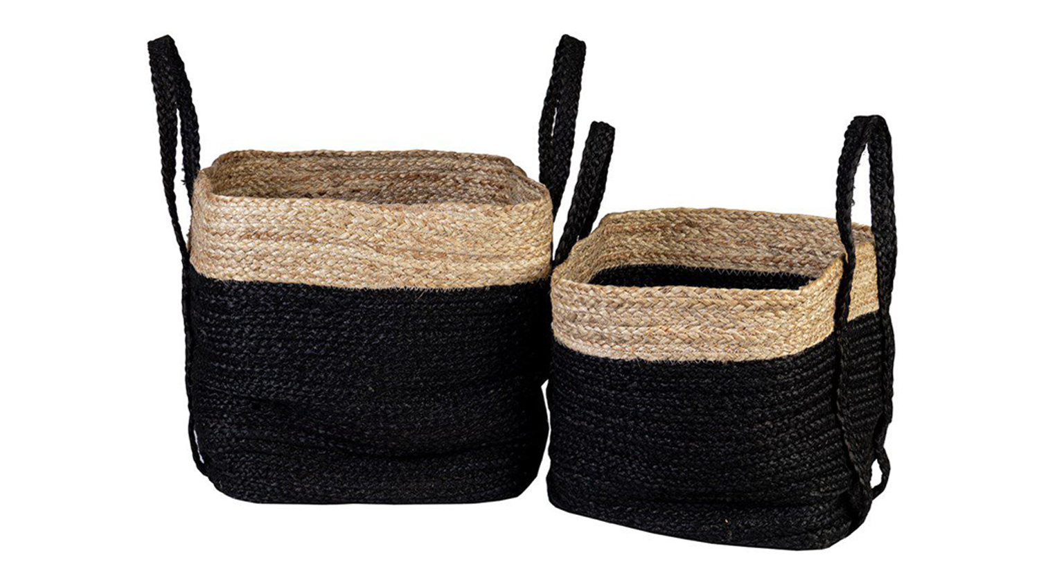 A Jute Basket with Long Handles Set of 2pcs