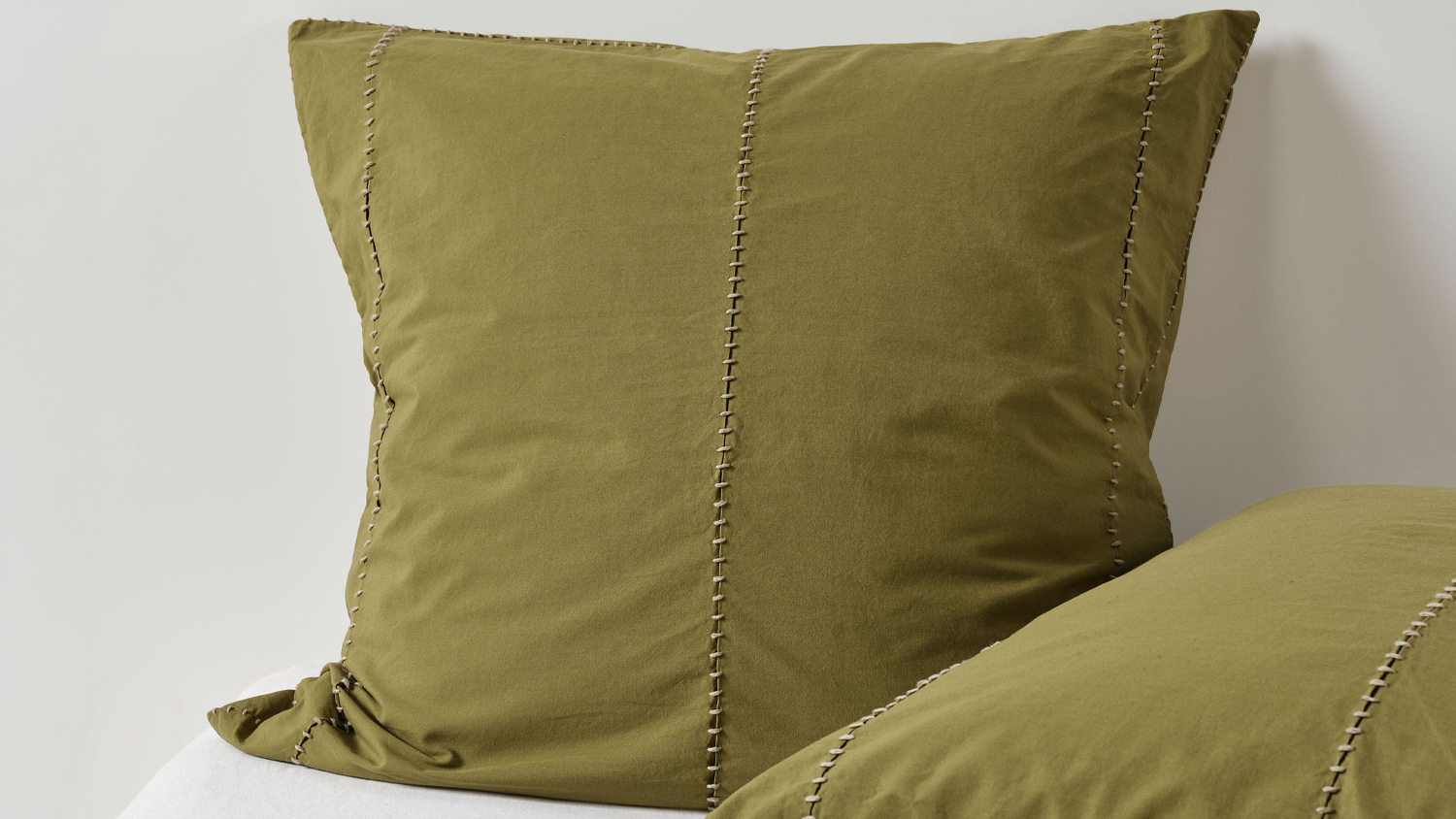 Jerome Olive European Pillowcase by Linen House