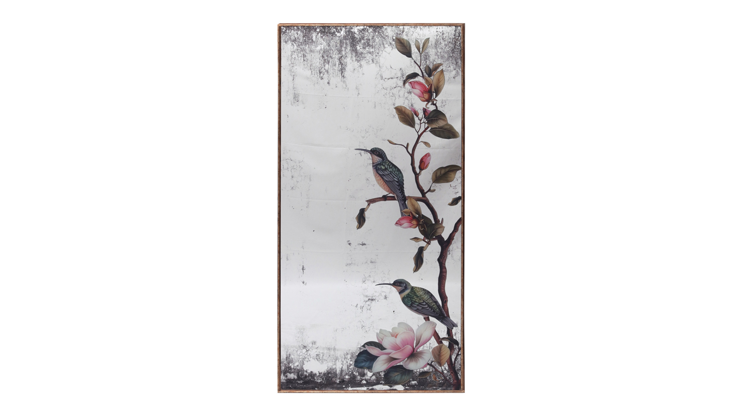 A Hummingbird Antique Look Wall Mirror Art in a 60 x 120cm size