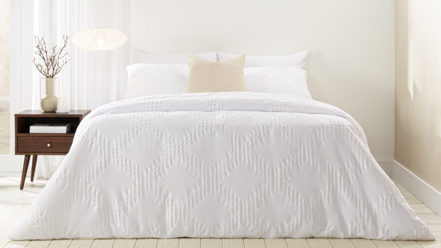 A Fitzroy White Duvet Cover Set by L'Avenue