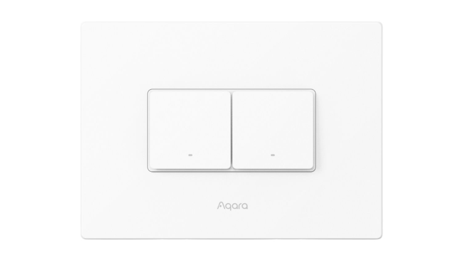 Front view of the Aqara H2 Horizontal Smart Light Switch with dual buttons