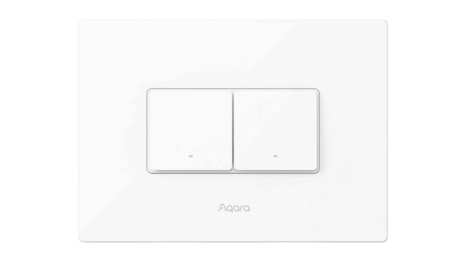 Front view of the Aqara H2 Horizontal Smart Light Switch with dual buttons