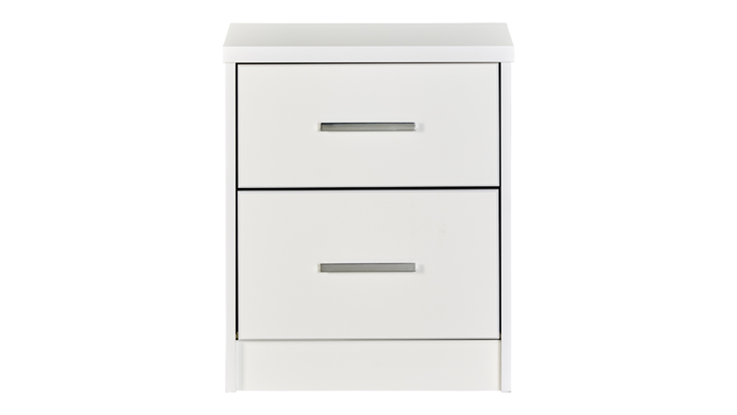 A Wren 2 Drawer Bedside Table in a sleek white colour
