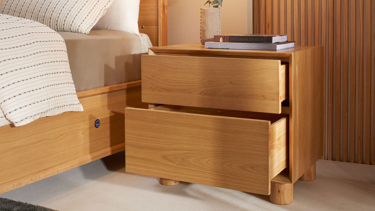 Jasper 2 Drawer Bedside Table