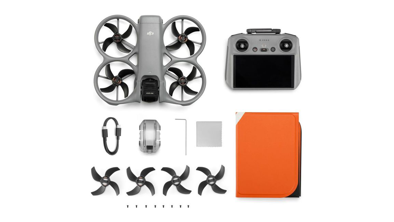 A set of a DJI Avata 360 Drone with DJI RC 2 in a sleek grey colour