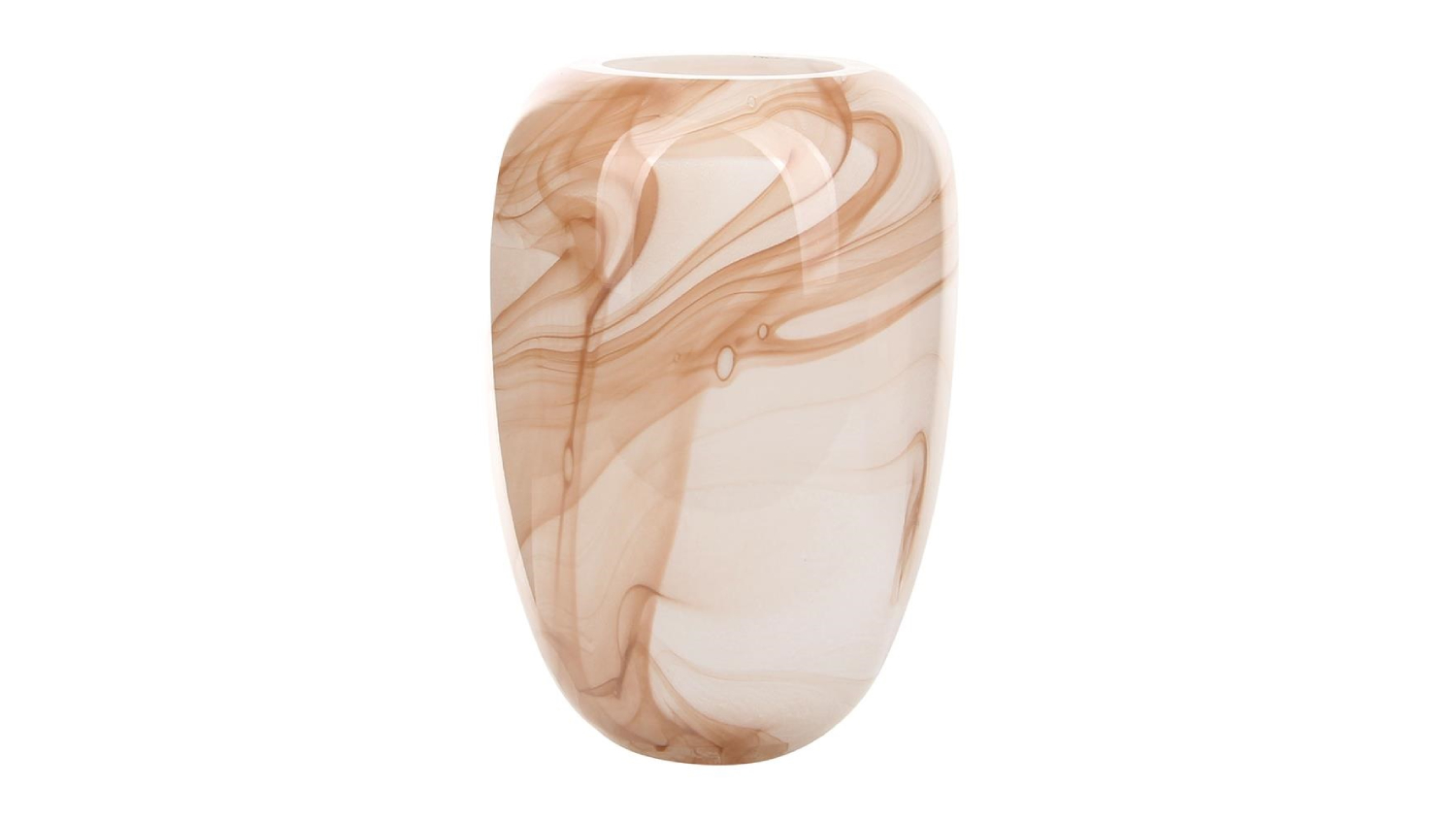 A view of the Carrie Mocha Swirl Glass Vase