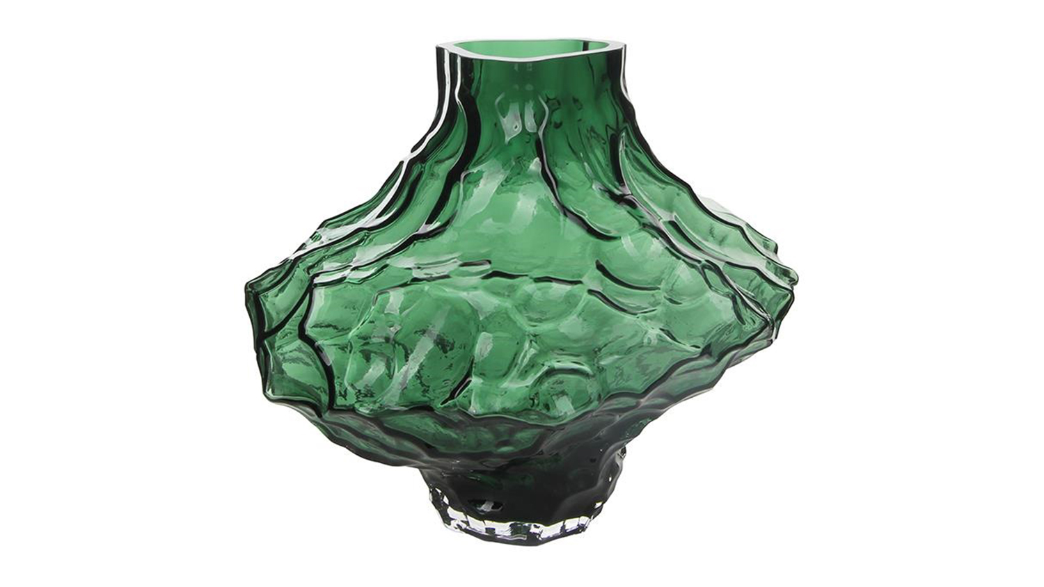 A Ruby Olive Glass Vase in a 26 x 23cm size