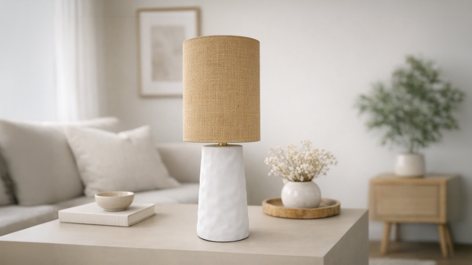 Mable 81cm White Ceramic Lamp